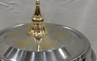 Ensemble de luxe 4 pièces 3L 6L 8L 12L, grande taille, casserole isotherme en acier inoxydable, récipient alimentaire, motif floral doré, cadeau de l'Aïd