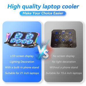 <span class=keywords><strong>Refroidisseur</strong></span> d'ordinateur <span class=keywords><strong>portable</strong></span> de jeu RGB avec cinq ventilateurs, deux ports USB, jusqu'à 21 <span class=keywords><strong>pouces</strong></span>, refroidissement par air pour ordinateur - Product Image 3