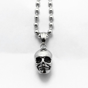 Yunnique – collier avec pendentif crâne chauve en acier inoxydable, bijoux de mode unisexes de style Punk - Product Image 2