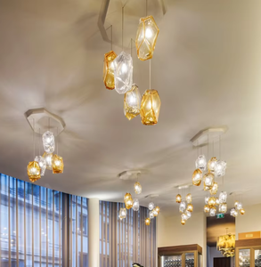 Lámpara Colgante Moderna Ultra Minimalista de Cristal Artístico, Diseño Personalizado para Bar, Restaurante, Villa, con Control Remoto, Forma de Escama de Pescado - Product Image 3