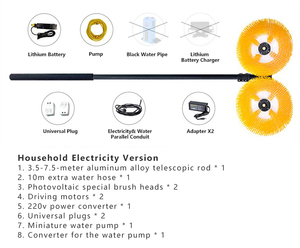 Bộ dụng cụ vệ sinh tấm pin năng lượng mặt trời Double Brushes với động cơ không chổi than để làm sạch khô và ướt - Product Image 4