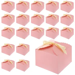 热卖粉色纸质礼品盒带丝带装饰礼品盒带盖结婚礼盒糖果蛋糕