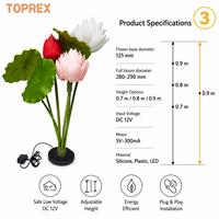 Lampes de jardin LED en forme de lotus à pétales mobiles, IP65, pour hôtels, complexes hôteliers, projets de décoration paysagère extérieure