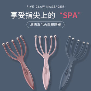 Peine de bola para masaje de cabeza, cinco garras, cuentas magnéticas para el cuero cabelludo, cepillo para el cabello, masajeador de cinco dedos, masaje para la cabeza del cuero cabelludo - Product Image 4
