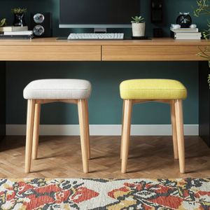 Modern Style Solid Wood <strong>Pouffe</strong> Footstool with Padded Seat for Living Room Home Hotel Bedroom or Home Office Use - Product Image 3