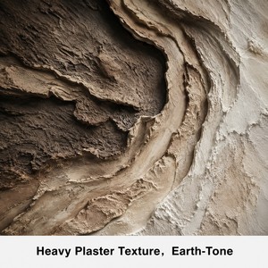 Grande toile de qualité supérieure en plâtre brun texture 3D peinture neutre abstraite art mural décoration intérieure - Product Image 3