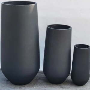 Haute Qualité Moderne Minimaliste Grand Terrazzo Pots De Fleurs Fibre De Ciment Conception Ronde pour La Décoration De Plantation À La Maison En Plein Air - Product Image 5