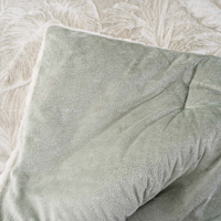 Parure de lit 3 pièces en fausse fourrure de lapin motif feuille brûlée vert sauge, en micromink, format California King, pour détaillants de literie de boutique