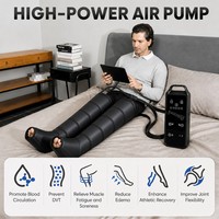 Masseur de jambes à ondes d'air, 6 airbags indépendants, enveloppement complet des jambes, compression séquentielle, contrôle numérique, 23 niveaux, 30 250 mmHg, 5 modes