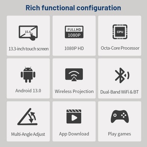 Espejo Retrovisor con Pantalla Táctil de 13.3 Pulgadas, Cámara Trasera para Auto, CarPlay, Android Auto, Control por Voz, Compatible con Monitores Android - Product Image 6