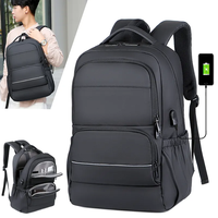 Sac à dos pour ordinateur portable unisexe, grande capacité, en polyester, avec fermeture éclair USB, imperméable, antivol, nouvelle mode 2025, pour les voyages d'affaires