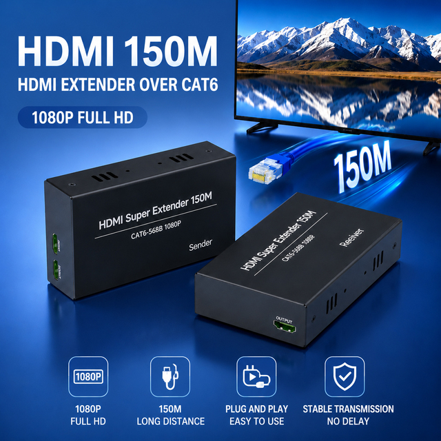 Tonli HDMI 150m Extender with IR Extension & Loop Output Video Splitters & Converters Product
