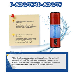 Bouteille d'eau hydrogénée OEM ODM haute concentration, portable, alimentée par USB, en verre, pour usage domestique, logo et couleur personnalisés - Product Image 3