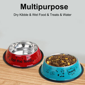 Mangkuk piring makanan kucing baja tahan karat antiselip, piring air anjing dapat ditumpuk untuk makan anjing - Product Image 4