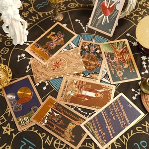 Jeu de cartes de tarot personnalisé avec dorure à chaud, pour débutants, en PVC écologique, imperméable, avec manuel - Product Image 6