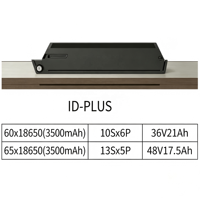 Batería de Iones de Litio Recargable Reention Dorado ID-PLUS 36V/48V 14Ah/17.5Ah/21Ah para Bicicleta Eléctrica, de Alta Capacidad, con Puerto USB y Certificación CE
