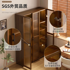 Estantería de pie con puertas, mueble de almacenamiento para el hogar, estantería de varios niveles para sala de estar, estantería de madera con panel trasero - Product Image 2