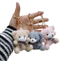 Nouveau mignon Mini ours en peluche porte-clés pendentif doux en peluche jouet noeud papillon Super doux Nylon matériel PP coton rempli peluche poupée