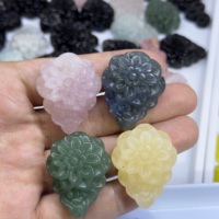 Venta al por Mayor de Mini Esculturas de Flores Ruyi de Cristal Natural, Figuritas Florales de Piedras Preciosas, Decoración de Rejilla de Cristal, Feng Shui, Manualidades de Lujo