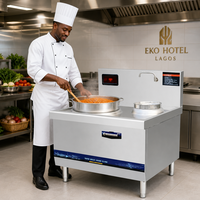 Cuisinière à induction commerciale, plaque de cuisson électrique, wok en acier inoxydable 304, brûleur simple pour restaurant, hôtel, cuisine