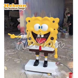 Estatua de Fibra de Vidrio de <span class=keywords><strong>Bob</strong></span> <span class=keywords><strong>Esponja</strong></span>, Diseño de Dibujos Animados, Barata, Directo de Fábrica, para Decoración del Hogar, Modelo de Resina para Manualidades y Regalos - Product Image 4