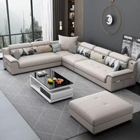 Ensemble de canapés modulaires en tissu de luxe haut de gamme 7 places, multifonctionnel, pour salon, canapé d'angle en forme de U
