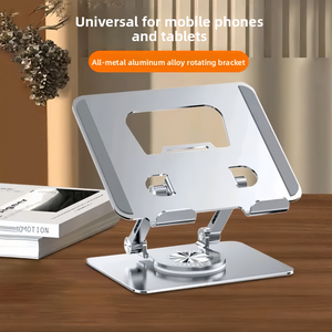 Metal 360 Rotating Mobile Phone <b>Tablet</b> <b>Stand</b> Desktop Portable Hollow-Out Cooling Support Rack Foldable Bracket-K22 Model China - Product Image 5
