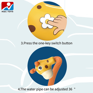 Pomme de douche girafe à angle réglable à 360 degrés, <span class=keywords><strong>jouet</strong></span> de douche à circulation d'eau pour enfants, jeu d'eau pour salle de bain - Product Image 4