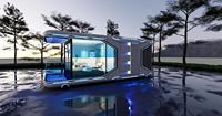 Nouveau style bateau flottant conteneur préfabriqué maison d'hôtel bateau-maison écologique pour hôtels espace capsule maison