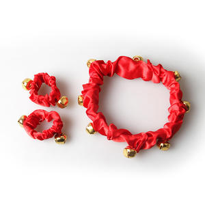 Set Festival Merah Kustom Kerah Pesta Meriah Kalung Hewan Peliharaan Kucing Mewah Natal & Tali Kekang - Product Image 6