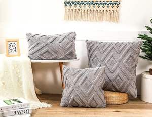 Nova Capa de Almofada Geométrica de Pelúcia em Cor Sólida Estilo Nórdico <span class=keywords><strong>2025</strong></span> Quadrada para Sofá Escritório Carro Uso Doméstico ou Hotel - Product Image 6