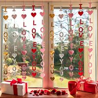 Guirlande de ballons en papier en forme de cœur scintillant, décoration suspendue pour la Saint-Valentin, mariage, fête d'anniversaire