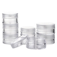 Pot de crème PS en plastique cosmétique rouge rose transparent 3g 5g 7g 10g 15g 20g personnalisé