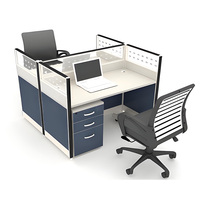 Poste de travail de bureau individuel moderne en bois avec cloison de séparation pour employés, ensemble de mobilier de bureau en gros