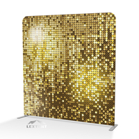 Support de toile de fond en tissu facile à monter de 8 pieds avec cadre en aluminium, toiles de fond personnalisées imprimées pour la décoration de fête d'anniversaire