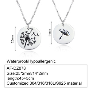Personalized Custom Dandelion Flower Charm Wish Engraved Necklace <strong>Mother's</strong> Day <strong>Jewelry</strong> <strong>Mother</strong> <strong>and</strong> <strong>Daughter</strong> Necklace Set - Product Image 2
