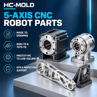 Pièces de robot humanoïde, composants en aluminium usinés CNC sur 5 axes, sur mesure, pour prototype et production à faible volume