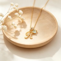 Colliers tendance personnalisés avec pendentif géométrique en zircon et 26 lettres anglaises, en acier inoxydable PVD, bijoux mignons pour femmes, mariage