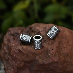 Souvenirs nordiques en acier inoxydable <span class=keywords><strong>Viking</strong></span> bijoux nordique corbeau <span class=keywords><strong>barbe</strong></span> <span class=keywords><strong>perle</strong></span> - Product Image 5