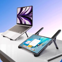 Support pour ordinateur portable réglable, pliable, antidérapant, en aluminium, mini, pour ordinateur, tablette, ordinateur portable, support de dissipation de chaleur