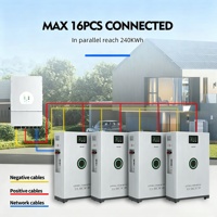Batterie au lithium LiFePO4 5,12 kWh 14 kWh 16 kWh 600 Ah 48 V/51,2 V, empilable 50 kW, pour système hybride mural ou sur rack, stock UE
