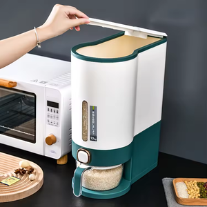 Dispenser Automatico per Riso e Cereali, Design Moderno Stampato a Iniezione, Plastica PP Sicura per Alimenti, Conservazione della Freschezza, Multifunzione per <span class=keywords><strong>Cucina</strong></span> - Product Image 1