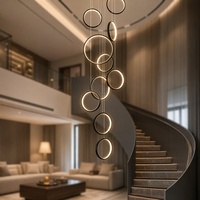 Lustre en aluminium moderne pour loft, éclairage de restaurant, lampes simples pour escalier, salon, LED, ligne de pêche, décoration intérieure