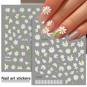 5D flor blanca Nail Art Sticker DIY autoadhesivo pequeño Daisy Slider <span class=keywords><strong>uñas</strong></span> calcomanías <span class=keywords><strong>uñas</strong></span> en relieve arte pegatinas decorativas - Product Image 1