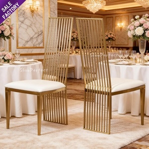 Wholesale Luxury Golden Good Quality Stainless Steel Hotel Party Wedding Banquet <b>Chair</b> for Lobby - Product Image 5