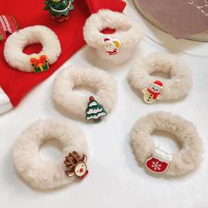 Christmas Plush Scrunchie <b>Elastic</b> Band <b>Cord</b> Hair Santa Accessories - Product Image 2