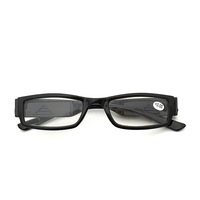 Lunettes de lecture unisexes personnalisées, fines, élégantes, en plastique, avec lumière LED anti-lumière bleue, avec étui à lunettes