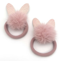 Accessoires pour cheveux de filles, petits pompons moelleux en forme de lapin, élastiques pour queue de cheval et élastiques pour bébés filles et tout-petits