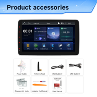 Autoradio BQCC 9 pouces 1Din IPS MP5 avec écran Carplay, lecteur multimédia MP5, Mirrorlink, RDS, BT, FM, GPS, stéréo de voiture coloré pour usage universel