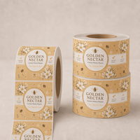 Autocollants personnalisés avec logo, étiquettes en vinyle découpées à la forme, rouleau d'étiquettes pour soins capillaires, autocollants imperméables auto-adhésifs couleur or miel pour bouteilles de shampoing